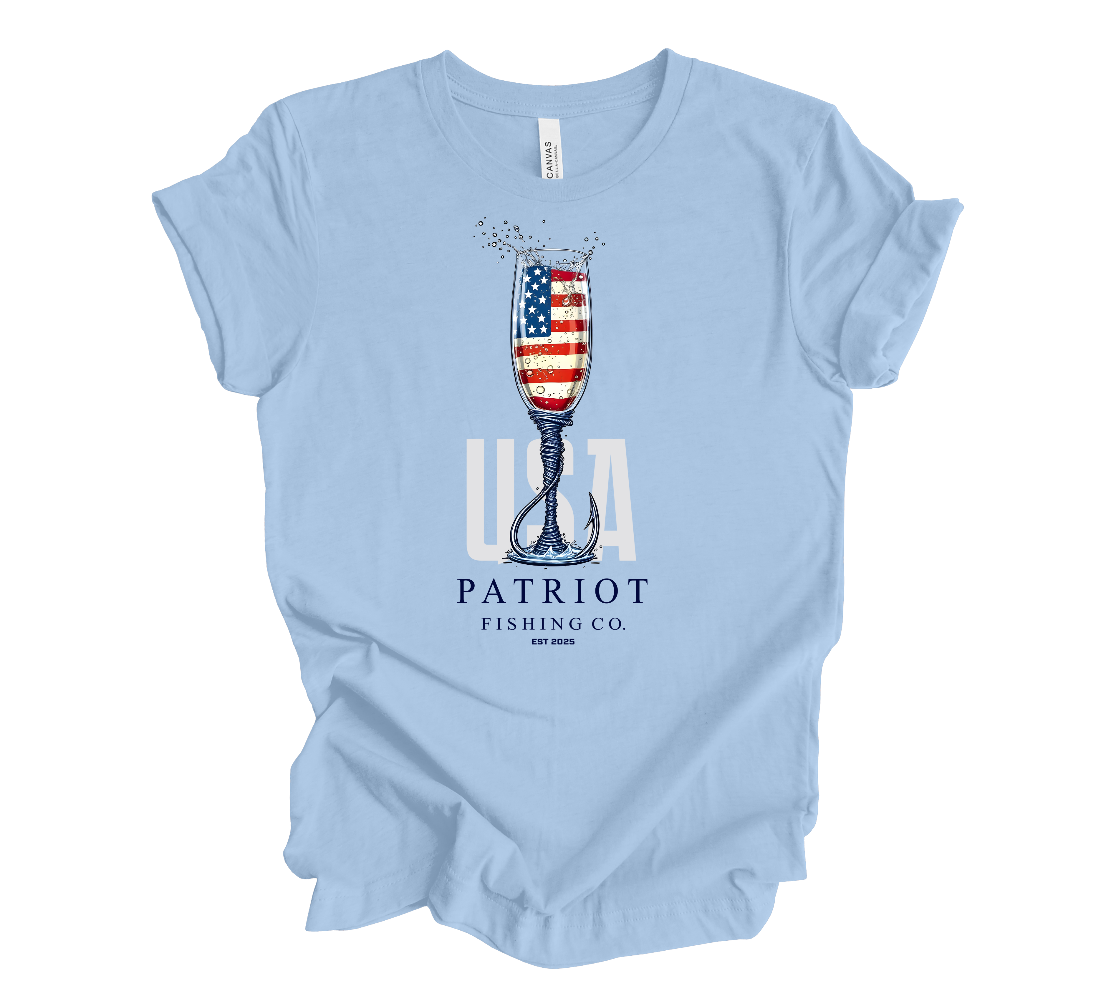 PATRIOT CHAMPAGNE GLASS SHORT SLEEVE TEE- CHEERS!
