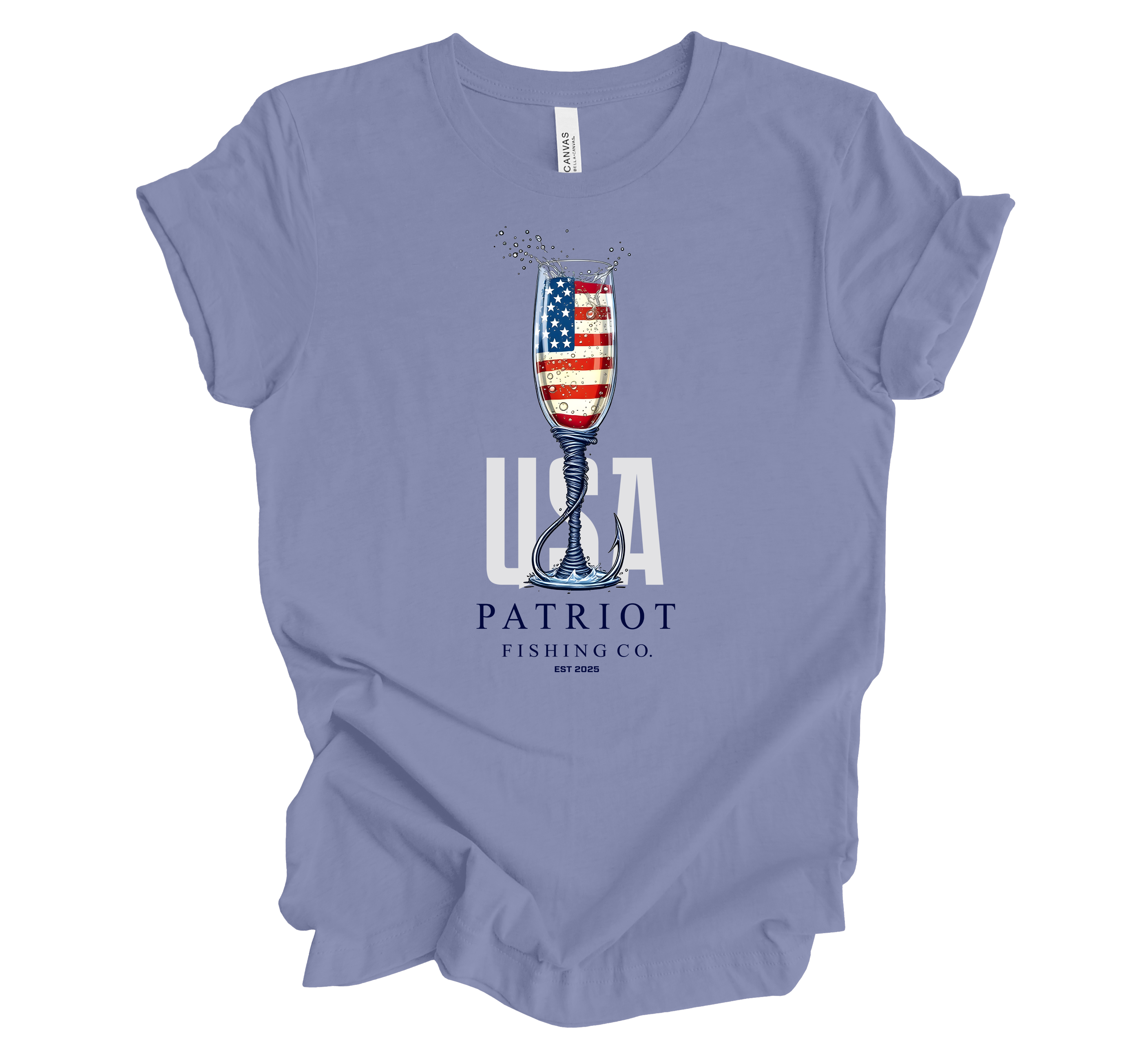 PATRIOT CHAMPAGNE GLASS SHORT SLEEVE TEE- CHEERS!