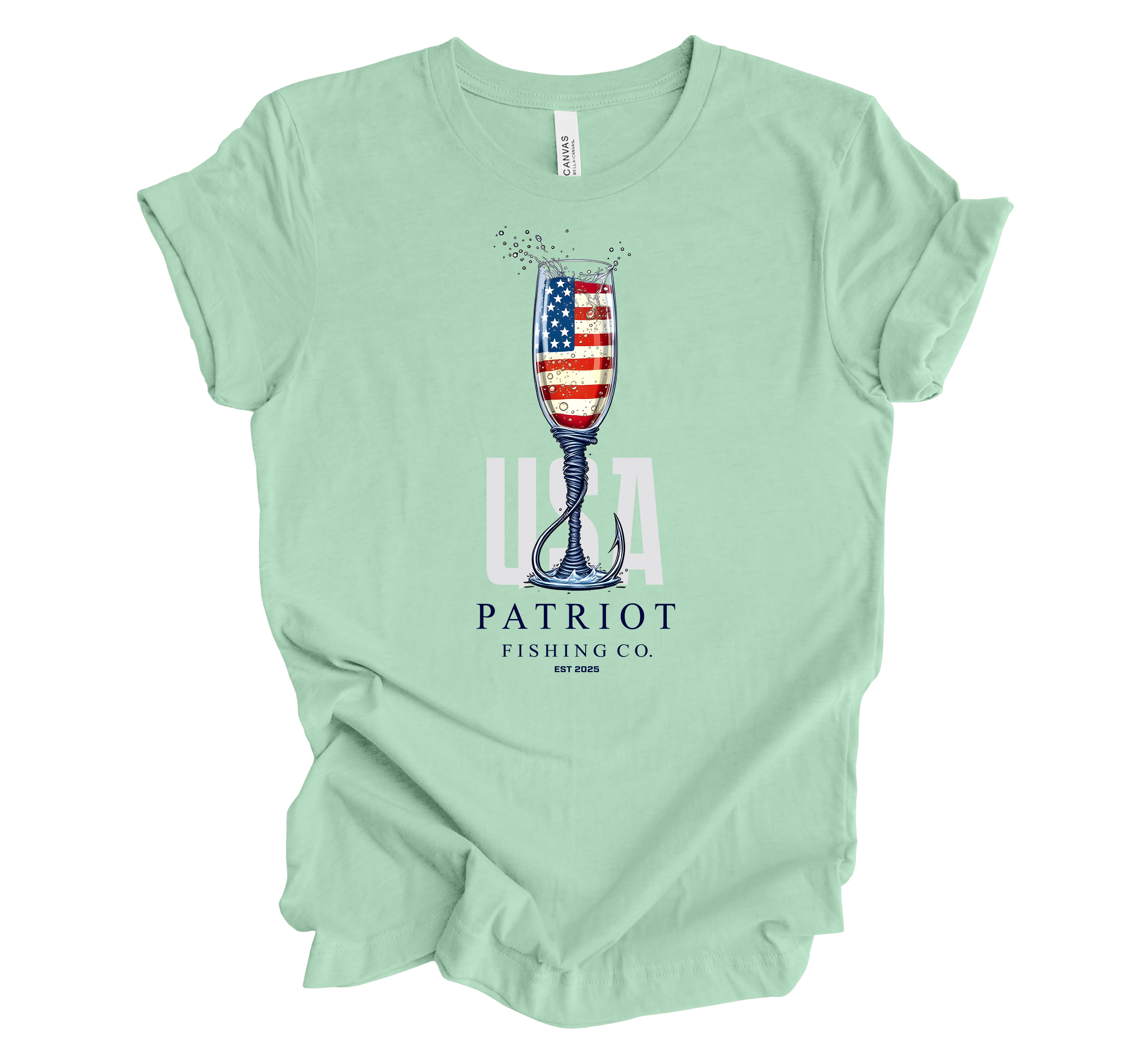 PATRIOT CHAMPAGNE GLASS SHORT SLEEVE TEE- CHEERS!