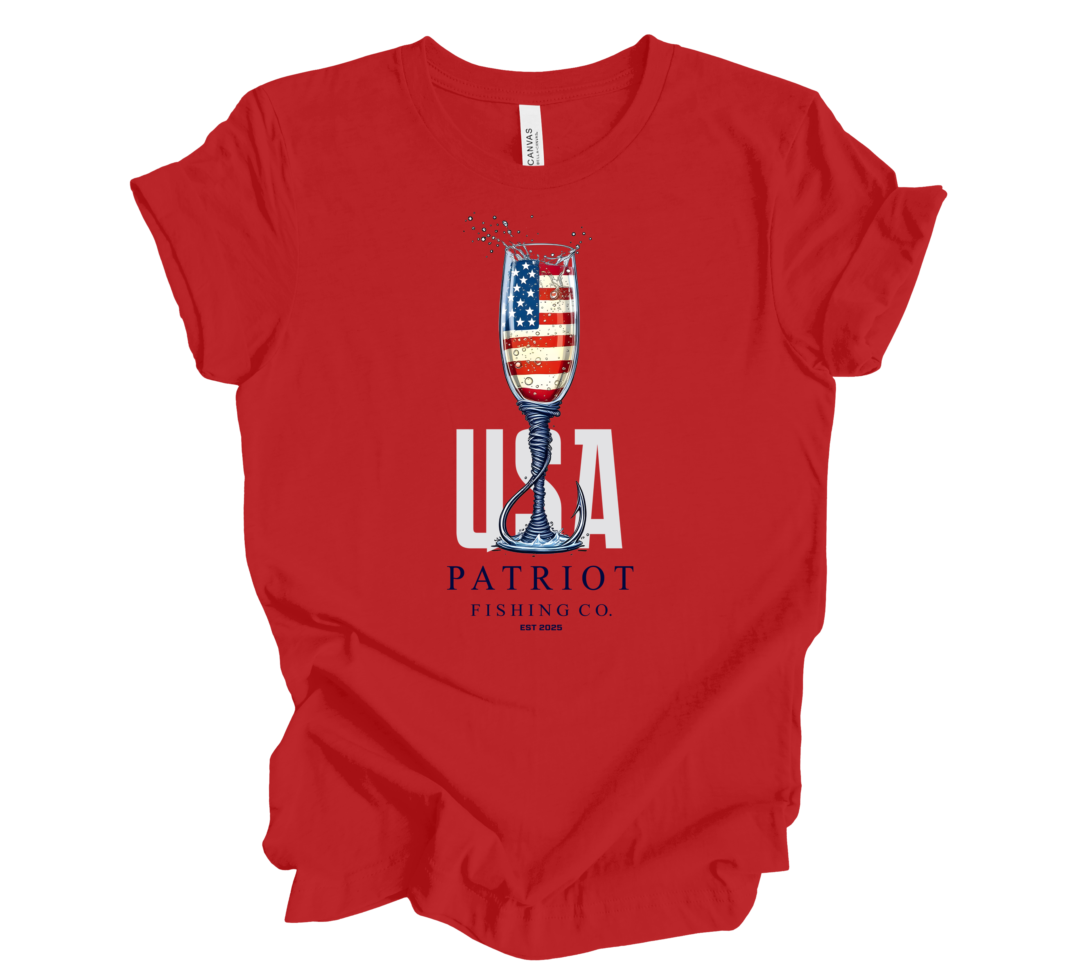 PATRIOT CHAMPAGNE GLASS SHORT SLEEVE TEE- CHEERS!