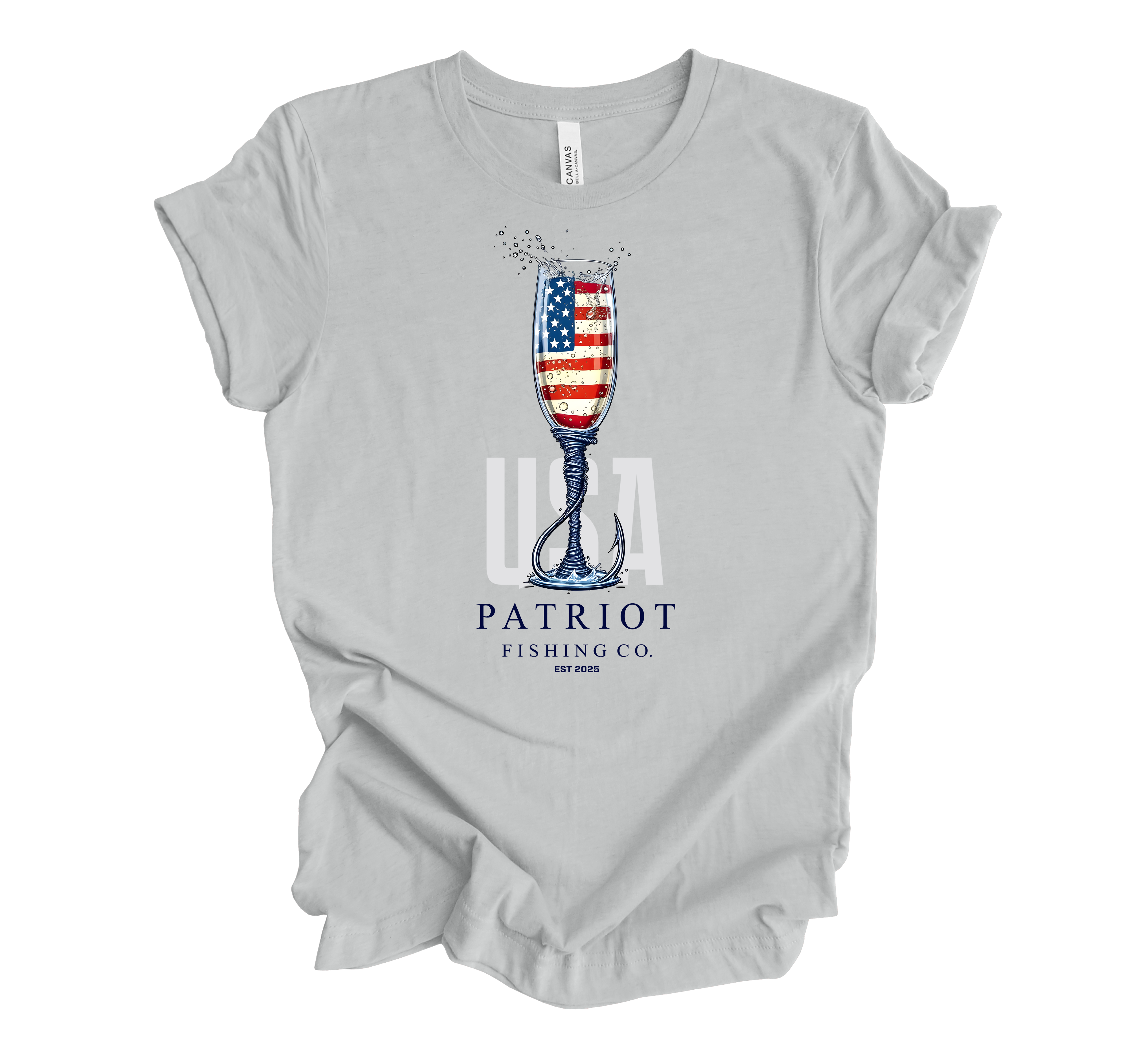 PATRIOT CHAMPAGNE GLASS SHORT SLEEVE TEE- CHEERS!