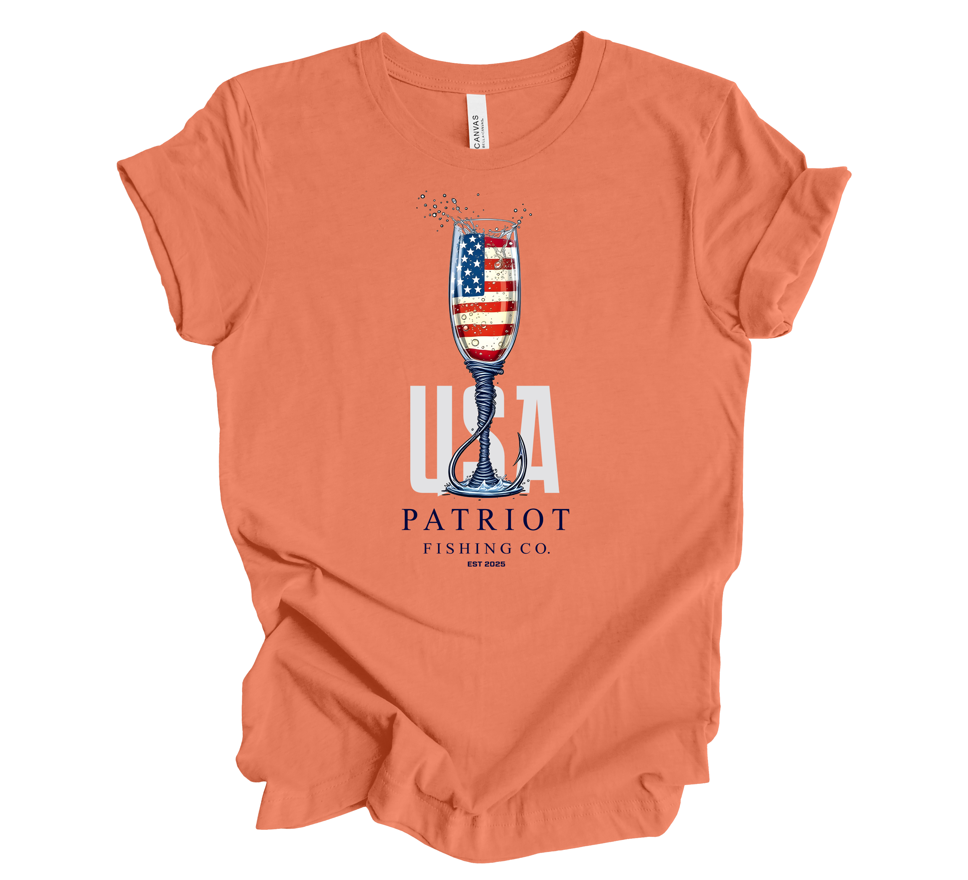 PATRIOT CHAMPAGNE GLASS SHORT SLEEVE TEE- CHEERS!