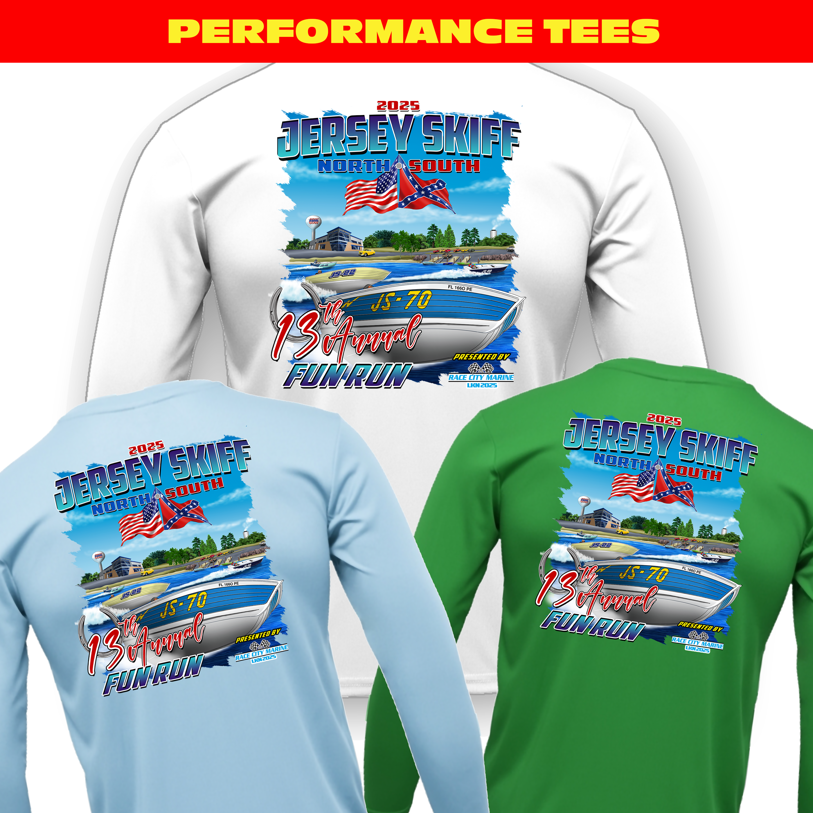 JERSEY SKIFF LS BAW PERFORMANCE TEE